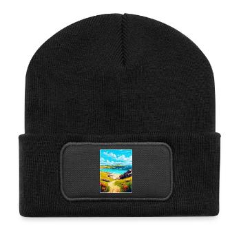Isles Of Scilly Uk Vintage Travel Poster Souvenir - Recycled Patch Beanie - black - Front