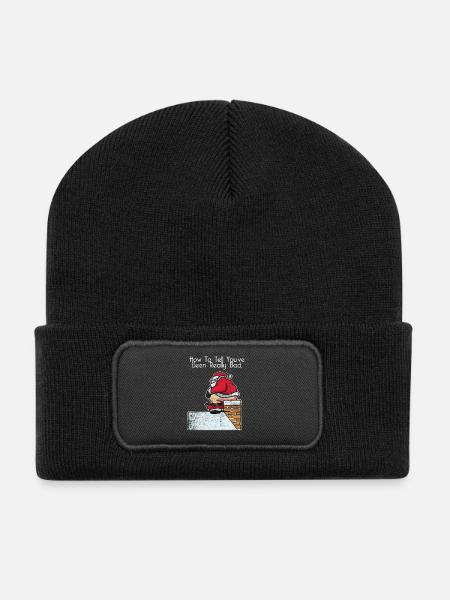 Glücklicher Schornsteinfeger Heiligabend - Recycelte Patch Beanie - Schwarz