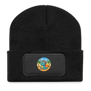 Dragon Funny Cartoon Lunettes de soleil de plage d’été - Beanie recyclé à patch - noir - Devant