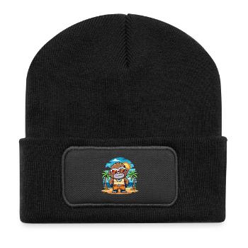 Gorilla Lustige Cartoon Sommer Strand Sonnenbrille - Recycelte Patch Beanie - Schwarz - Vorne