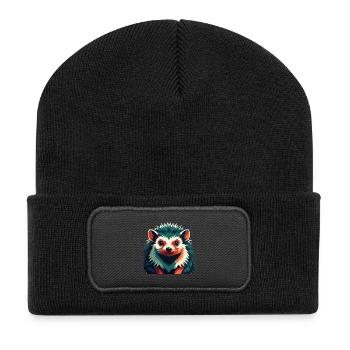 Hérisson Personnage De Dessin Animé Animal De Compagnie Coloré - Beanie recyclé à patch - noir - Devant