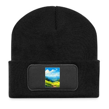 Harz Deutschland Vintage Reiseplakat WPA - Recycelte Patch Beanie - Schwarz - Vorne