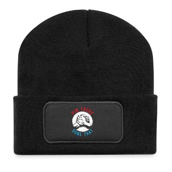 Pin There Done That Arm Wrestle Arm Wrestling - Recycelte Patch Beanie - Schwarz - Vorne