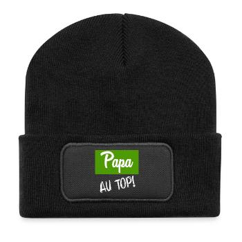 BONNE FÊTE PAPA. PAPA. FÊTE DES PÈRES. PÈRE - Beanie recyclé à patch - noir - Devant