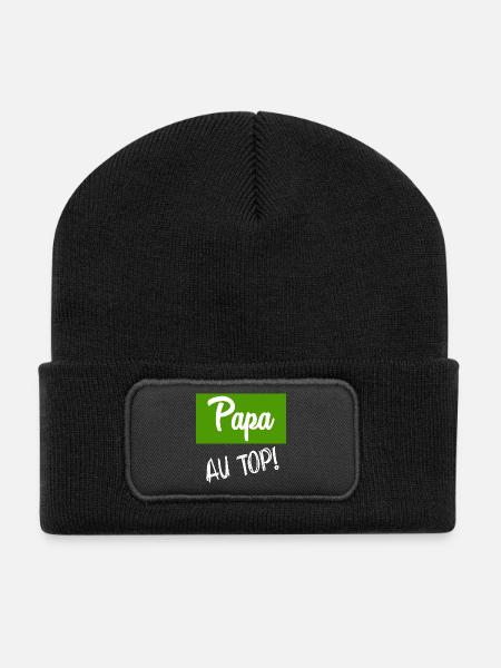 BONNE FÊTE PAPA. PAPA. FÊTE DES PÈRES. PÈRE - Beanie recyclé à patch - noir