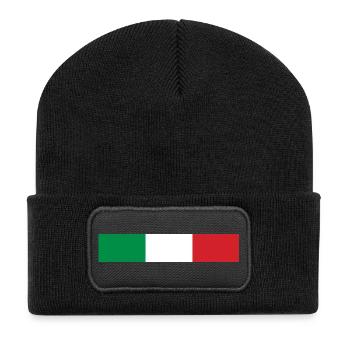 Italien-Banner - Recycelte Patch Beanie - Schwarz - Vorne