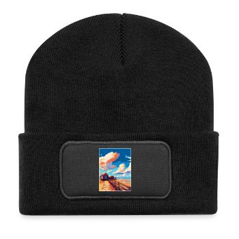 Burnham On Sea England Uk Reise Poster Souvenir - Recycelte Patch Beanie - Schwarz - Vorne