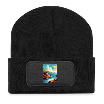 Loch Duich Scotland Uk Travel Poster Souvenir WPA - Recycled Patch Beanie - black - Front