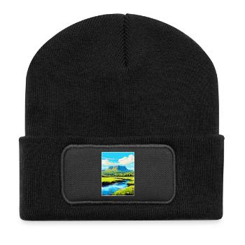 Brecon Beacons Wales Uk Travel Poster Souvenir WPA - Recycled Patch Beanie - black - Front