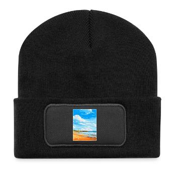 Constantine Bay, Cornwall, England, Vereinigtes Königreich, Reiseposter - Recycelte Patch Beanie - Schwarz - Vorne