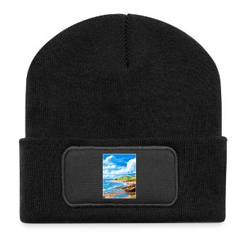Bude Cornwall, England, Vereinigtes Königreich, Reiseposter, Souvenir - Recycelte Patch Beanie - Schwarz - Vorne