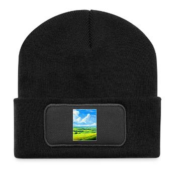 West Wiltshire Downs voyage affiche souvenir WPA - Beanie recyclé à patch - noir - Devant