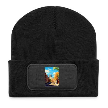 Richmond England Uk Vintage Reise Poster Souvenir - Recycelte Patch Beanie - Schwarz - Vorne