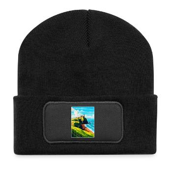Dunnottar Castle England Uk Reise Poster Souvenir - Recycelte Patch Beanie - Schwarz - Vorne