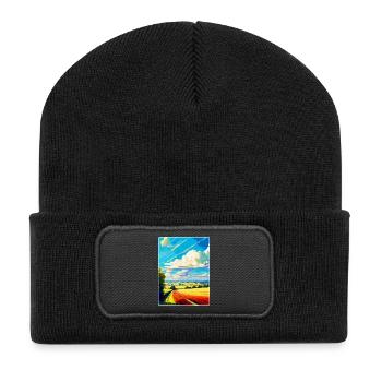 Lincolnshire Wolds Vintage Reiseposter Souvenir - Recycelte Patch Beanie - Schwarz - Vorne