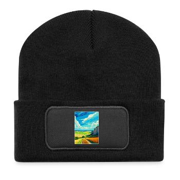South Downs Nationalpark Reiseplakat Souvenir - Recycelte Patch Beanie - Schwarz - Vorne