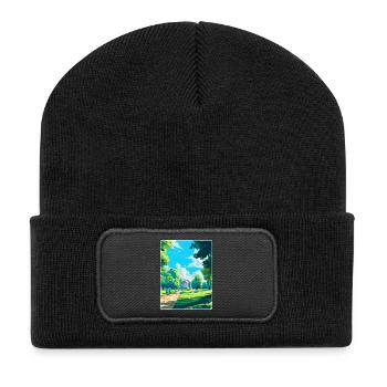 Hyde Park Londres Angleterre Royaume-Uni Affiche de voyage Souvenir - Beanie recyclé à patch - noir - Devant