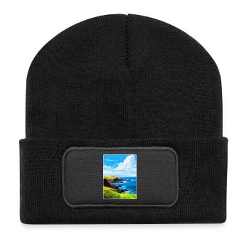 Affiche de voyage vintage de Lizard Point Angleterre Royaume-Uni WPA - Beanie recyclé à patch - noir - Devant