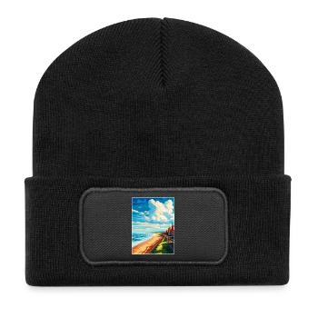 Saltburn By The Sea Angleterre Royaume-Uni Affiche de voyage WPA - Beanie recyclé à patch - noir - Devant