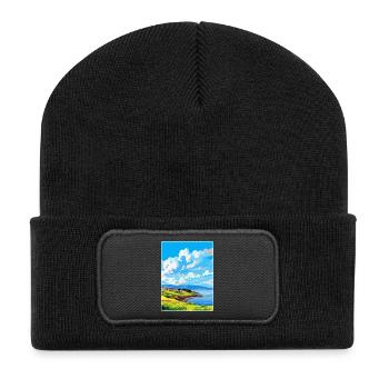 Isle Of Bute Schottland Vereinigtes Königreich Vintage Reiseposter WPA - Recycelte Patch Beanie - Schwarz - Vorne