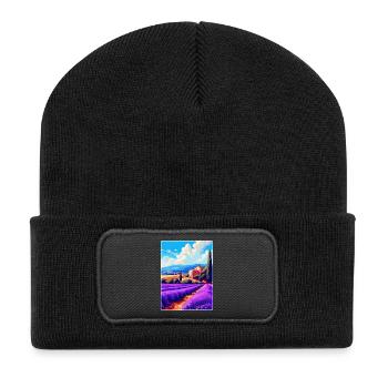 Provence France Vintage Travel Poster Souvenir WPA - Recycled Patch Beanie - black - Front
