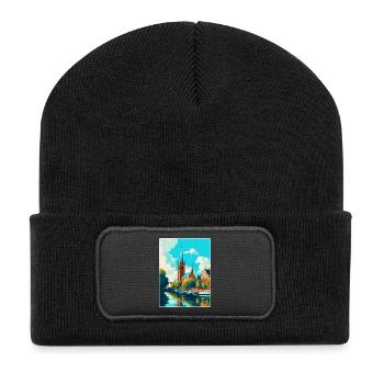 Lubeck Germany Vintage Travel Poster Souvenir WPA - Recycled Patch Beanie - black - Front