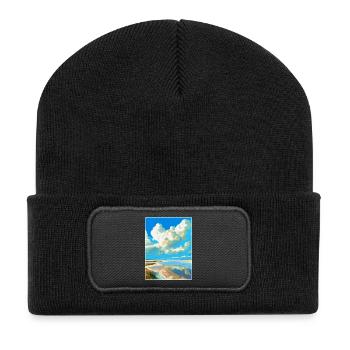 Wattenmeer Niederlande Vintage Reiseposter WPA - Recycelte Patch Beanie - Schwarz - Vorne