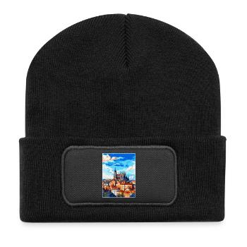 Kutná Hora Tschechische Republik Vintage Reiseposter - Recycelte Patch Beanie - Schwarz - Vorne