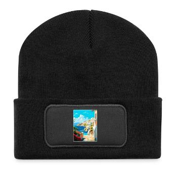 Milos Grèce Vintage Affiche de voyage WPA Souvenir - Beanie recyclé à patch - noir - Devant