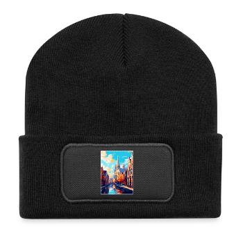 Ghent Belgium Vintage Travel Poster WPA Souvenir - Recycled Patch Beanie - black - Front