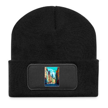 Pilsen Tschechische Republik Vintage Reiseplakat WPA - Recycelte Patch Beanie - Schwarz - Vorne