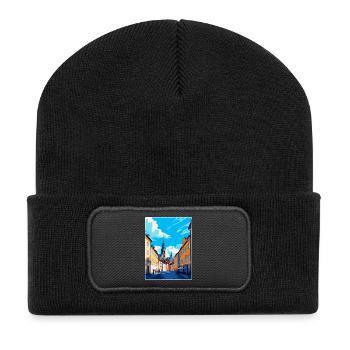 Olomouc Tschechische Republik Vintage Reiseposter WPA - Recycelte Patch Beanie - Schwarz - Vorne
