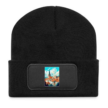 Mikulov Tschechische Republik Vintage Reiseposter WPA - Recycelte Patch Beanie - Schwarz - Vorne