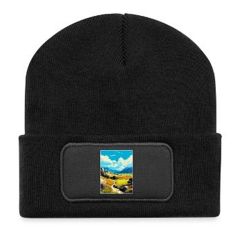 Nördlicher Velebit Kroatien Vintage Reiseplakat WPA - Recycelte Patch Beanie - Schwarz - Vorne