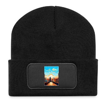 Prag Tschechische Republik Vintage Reiseplakat WPA - Recycelte Patch Beanie - Schwarz - Vorne