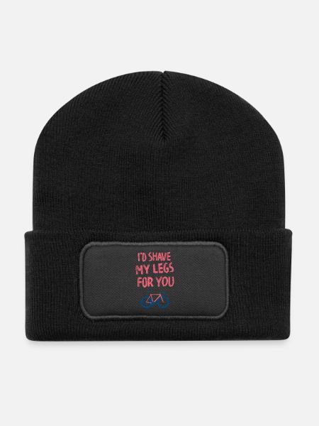I'd shave my legs for you - Recycelte Patch Beanie - Schwarz