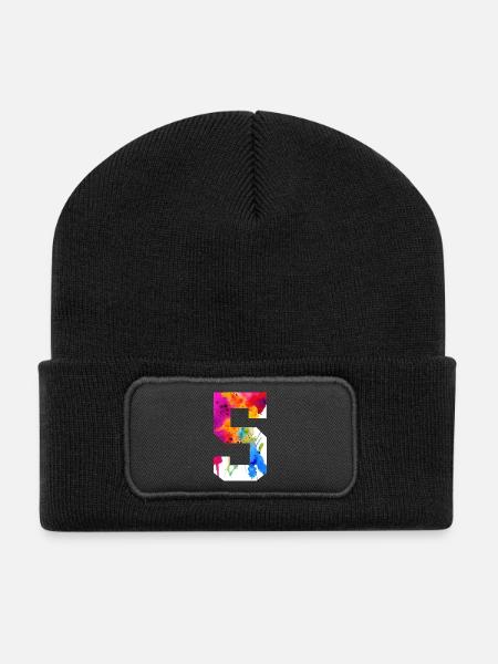 NUMMER 5 JAHRE ALT 5. GEBURTSTAG - Recycelte Patch Beanie - Schwarz