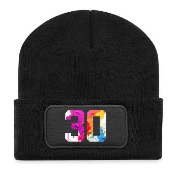 COLORED NUMBER 30 COLORFUL 30TH BIRTHDAY - Recycled Patch Beanie - black - Front