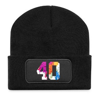 COLORED NUMBER 40 COLORFUL 40TH BIRTHDAY - Recycled Patch Beanie - black - Front