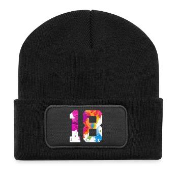 COLORED NUMBER 18 COLORFUL 18TH BIRTHDAY - Recycled Patch Beanie - black - Front