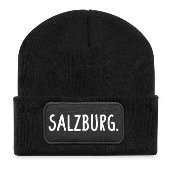 Salzburg Österreich - Recycelte Patch Beanie - Schwarz - Vorne