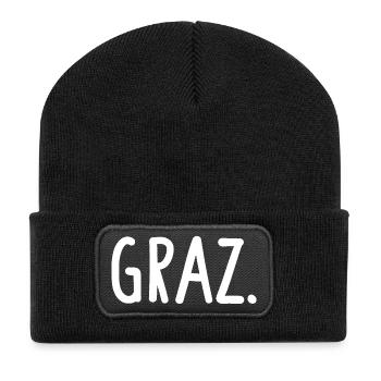 Graz Österreich Fancy - Recycelte Patch Beanie - Schwarz - Vorne