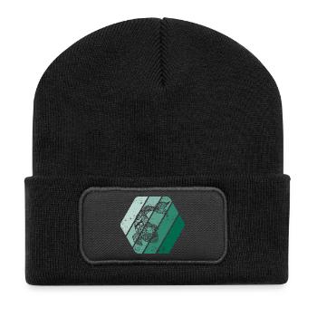 Koi - Recycelte Patch Beanie - Schwarz - Vorne