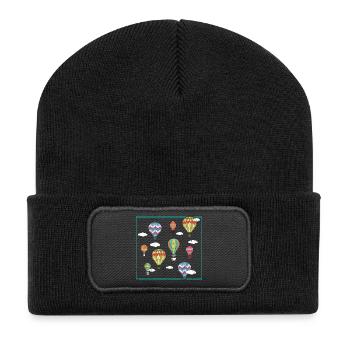 Heißluftballon-Liebhaber Ballonfahrt Luftschiffer - Recycelte Patch Beanie - Schwarz - Vorne