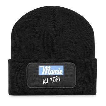 OMA. MUTTERTAG. ALLES GUTE ZUM GEBURTSTAG OMA. ICH LIEBE DICH - Recycelte Patch Beanie - Schwarz - Vorne