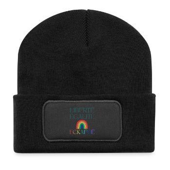 Liberté Egalité FCKAFDÉ - Regenbogen FCKAFD - Recycelte Patch Beanie - Schwarz - Vorne