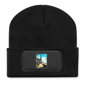 Herne Bay England Kent Vintage Reiseposter WPA - Recycelte Patch Beanie - Schwarz - Vorne