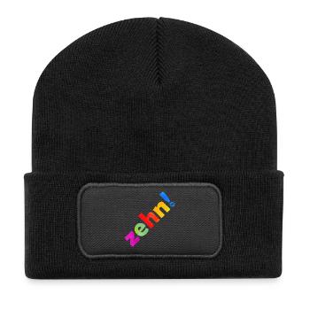 ZEHN 10 JAHRE 10. GEBURTSTAG - Recycelte Patch Beanie - Schwarz - Vorne