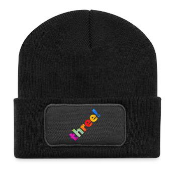 DREI 3 JAHRE 3. GEBURTSTAG - Recycelte Patch Beanie - Schwarz - Vorne