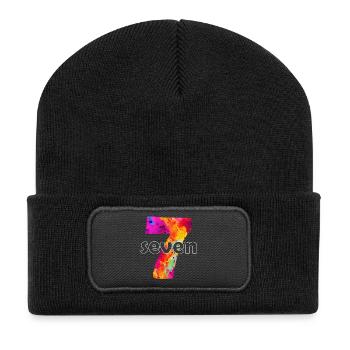 SIEBEN 7 JAHRE JUNGE 7. GEBURTSTAG - Recycelte Patch Beanie - Schwarz - Vorne